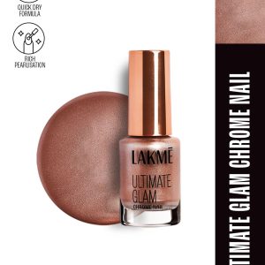 Lakme Ultimate Glam Quick Dry Chrome Metallic Finish Nail Polish 6ml - CH1 Copper